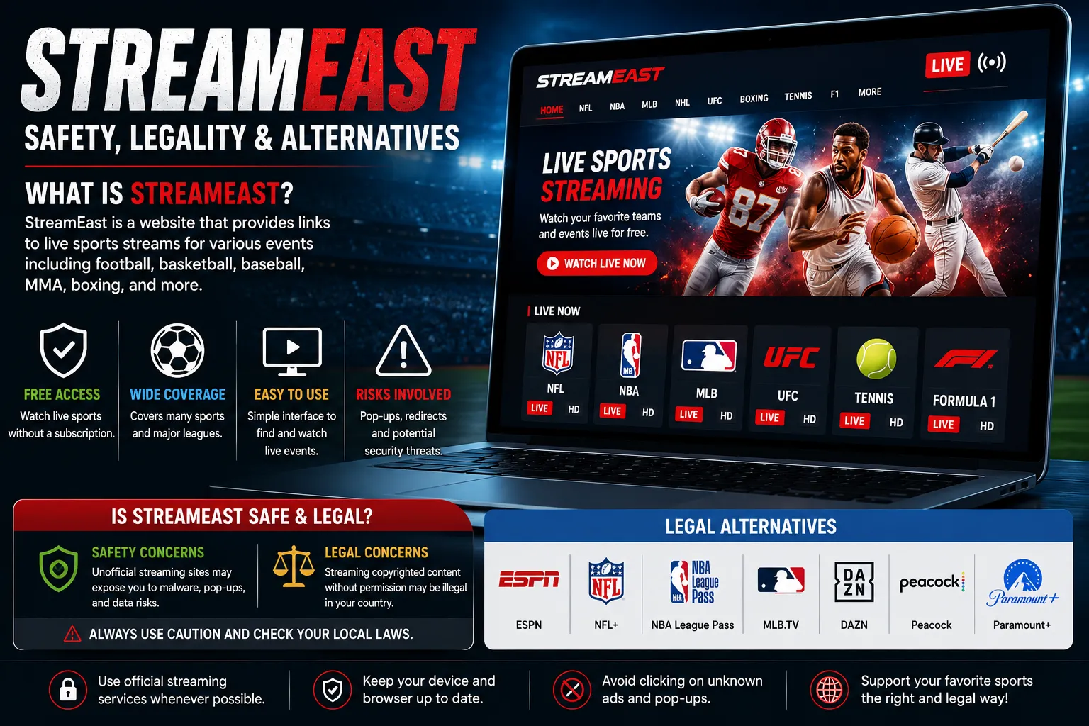 What Is StreamEast Safety, Legality & Alternatives